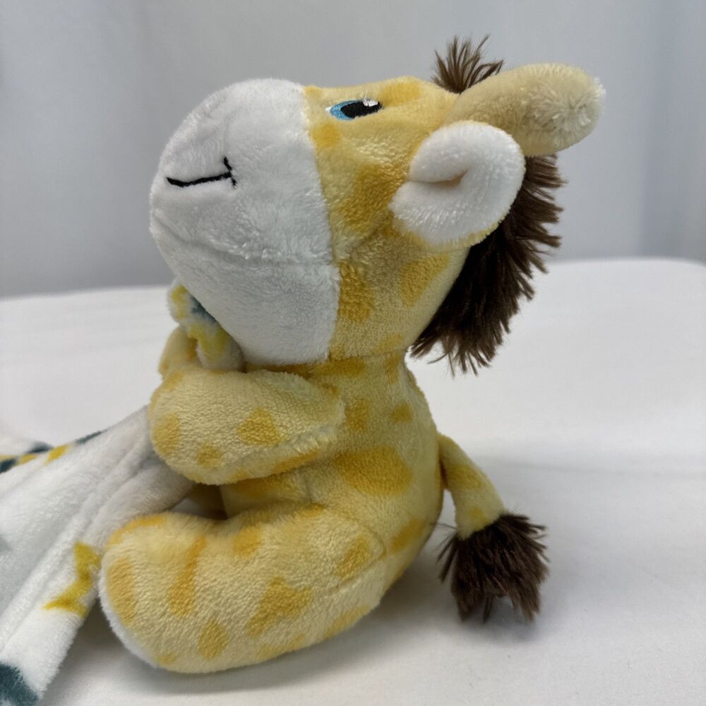 Little Beginnings Giraffe Plush Lovey Baby Blanket Yellow Blue Stars Security - Picture 8 of 10
